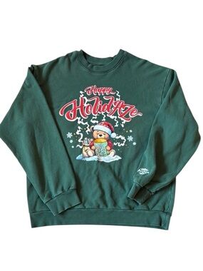 AriZona Iced Tea 2023 Holiday Bear Sweatshirt Green XL Christmas Graphic
